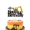 Nevperish 1 Pc Construction Cake Topper Vehicle Cake Decoration Excavator Cake Topper Happy Birthday Party Supplies Favors for Kids Boys