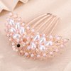 Chargances Bridal Faux Pearl Hair Comb Long Teeth Hair Side Combs Luxury French Hair Comb Wedding Hair Accessories for Women