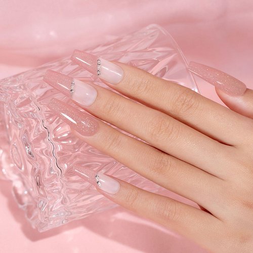 RARJSM Nude Rubber Base Gel Nail Polish Rainbow Glitter Sheer Light Pink Rubber Base Gel for Nails Iridescent Brush on Quick Extend Builder Hard Gel Soak Off Curing Requires 15ml French Manicure