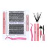 Lash Extension Kit DIY Lash Clusters Eyelash Extension Kit 9-16mm Individual 280pcs Lashes Kit with Lash Bond and Seal Lash Tweezers for Self Use (30D&40D, 0.07D, 9-16mm, Kit) (purple)