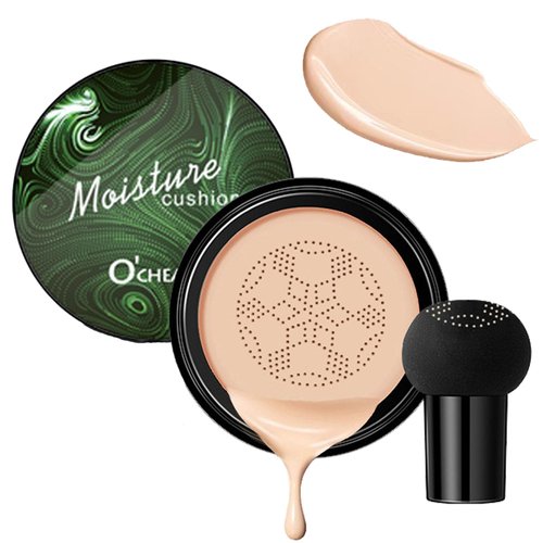 ARCHIDATE Mushroom Head Air Cushion CC Cream Foundation, Moisture Cushion CC Cream Full Coverage of Blemishe, Even Skin Tone Makeup Base Primer, Long Lasting Waterproof Air Cushion CC Cream (Natural)