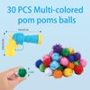 Cat Toy Gun Launcher, 30 Pcs Sparkle Pom Pom Balls for Cat and Cat Ball Launcher, Cat Fetch Toy Gun Shooter, cat Toys for Indoor Cats, Interactive Glitter Pom Pom Balls for Kitty Gifts