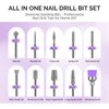 MelodySusie Nail Drill Bits, 10Pcs Diamond Sanding Bit Set with 40pcs Small Sanding Bands (#120#180#240 Grits) with 3.1mm Mandrel Bit, Nail Gel Polish Remover Tool for Acrylic Nails Manicure Nail Prep