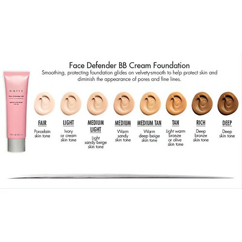 GoodsAndMore Face Defender BB Cream Makeup Foundation Beauty - mally Broad Spectrum SPF 15 Sunscreen Protection - Various Skin Shades (Medium Tan)