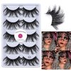Mink Lashes 25mm False Eyelashes LASGOOS Siberian Luxurious Soft Cross Thick Very Long Wedding Dram Party 5 Pairs Pack 3D Fake Eye Lashes (E87-5)