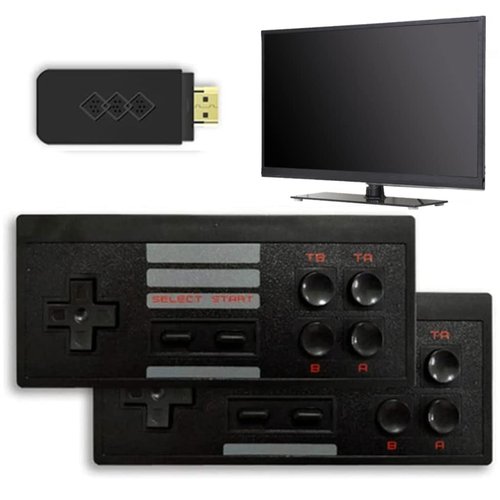 Extreme Mini Game Box with 2 Wireless Controllers, Retro Game Stick 2.1 for TV with Classic Game Emulator Compatible with 8-bit NES Games Plug and Play Video Game Console