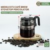 Café Brew Collection 8-Cup Glass Stovetop Percolator Coffee Pot - Borosilicate Glass Coffee Percolator - BPA Free - Dishwasher Safe - Brewing on Electric and Gas Ranges
