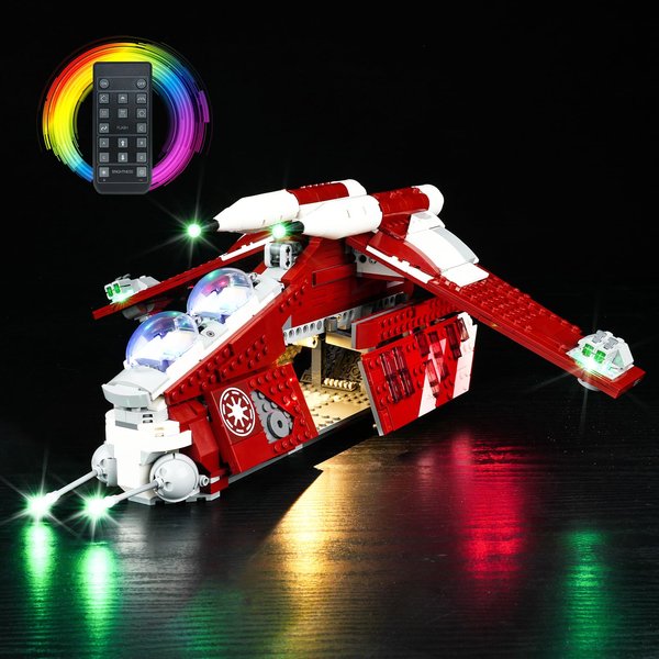 DALDED LED Lighting Kit for Lego Star Wars: The Clone Wars Coruscant Guard Gunship 75354, LED Light Compatible with Lego 75354 Building Block Models (Remote Control Version)
