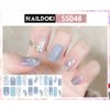 NAILDOKI Nail Stickers 6 Sheets x 22 Pieces Full Wraps Nail Polish Strips, Self-Adhesive Gel Nail Art Decals for Women Girls