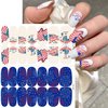 6 Sheets 4th of July Full Wrap Nail Stickers Self-Adhesive Patriotic Nail Polish Stickers Independence Day Nail Wraps Glitter USA Flag Star Design Gel Nail Strips Stickers for Women DIY Nail Decor