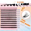 DIY Lash Extension Kit 200pcs 8-16mm 50D DIY Lash Clusters with Lash Bond and Seal & Lash Tweezers Individual Lashes D Curl Eyelash Extension Kit for Self Application at Home (50D KIT)