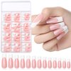 240Pcs White French long press on nails XL Fake Nail 10 Sizes extra long press on nails Glossy Nail Press Ons Full Cover, Acrylic Nail for Nail Extensions Professional Salon and Home DIY Nail Art