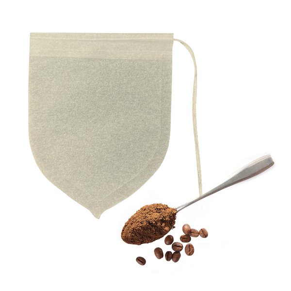 Disposable Teardrop Shape Tea Filter Bags for Loose Tea, Coffee Powder,Biodegradable and Compostable, Unbleached Empty Tea Infuser Sachets with Drawstring, 100 Pack(3.14inch x 3.93inch) (Brown)