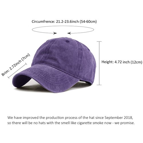 HH HOFNEN Men Women Washed Distressed Twill Baseball Cap Vintage Adjustable Dad Hat