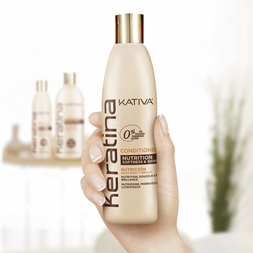 KATIVA Hair Conditioner, 8.45 Fl Oz, Rebuild & Strengthen Damaged Hair, Sulfate Free, Gluten Free, Paraben Free, Salt Free with Hydrolyzed Keratin & Ceramides for Soft, Shiny and Nourished Hair
