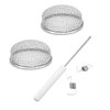 DSkoiph Pack of 2 Stainless Steel Flying Insect Bug Cover 2.8" Mesh Flying Insect Screen RV Furnace Vent Cover with Installation Tool