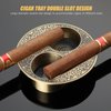 XIFEI Cigar Ashtray Metal Ashtrays for Patio/Home/Table Modern Ashtrays(Gold)