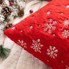 MIULEE Set of 2 Christmas Decorative Throw Pillow Covers Soft Faux Fur Pillow Cases Covers with Silver Snowflake Glitter Winter Pillowcases for Couch Sofa Bed Girls Room, 18 X 18 Inch, Red