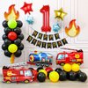 Fire Truck Party Decorations, 7pcs Fire Truck Birthday Party Balloons Fire Party Balloons for Firefighters 1st Birthday Fire Engine Rescue Themed Party Supplies