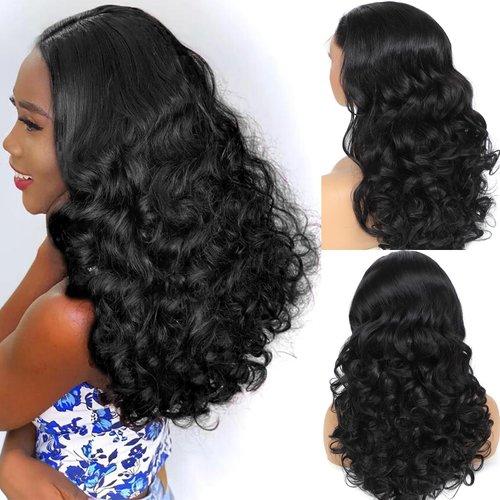 250 Density HD Lace Front Wigs Human Hair Loose Wave 13x4 Lace Front Wigs Human Hair Glueless Transparent Bouncy Body Wave Lace Frontal Wigs For Black Women Pre Plucked with Baby Hair 22 Inch
