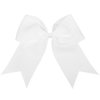 Tobeffect Hair Bow Clip, 8 Inch Big White Bow for Girls Hair, Cheerleading Bows for Women, Softball Team Bows, Cheerleader Hair Bows for Halloween Costumes Festivals Birthdays Photoshoots