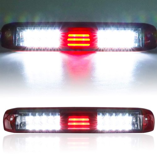 Tresound for 99-07 Chevrolet (Chevy) Silverado GMC Sierra 1500 2500 3500 HD Classic, LED Third 3rd Brake Light Rear Cargo Lamp High Mount Stop light Chrome Housing (Red)