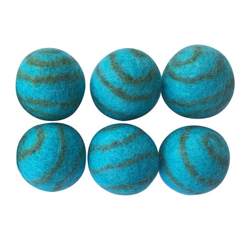 Pet Pizazz Wool Ball Cat Toy - 6PC - 100% Wool Cat Toys for Indoor Cats Interactive