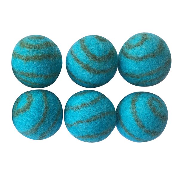 Pet Pizazz Wool Ball Cat Toy - 6PC - 100% Wool Cat Toys for Indoor Cats Interactive
