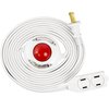 Otimo Lighted Foot Switch Extension Cord with 3 Outlets, 9 Feet, White
