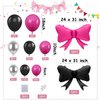 Happy Birthday Balloons Black & Hot Pink for Kids and Adults Birthday Party Decorations Supplies (Hot Pink Set)