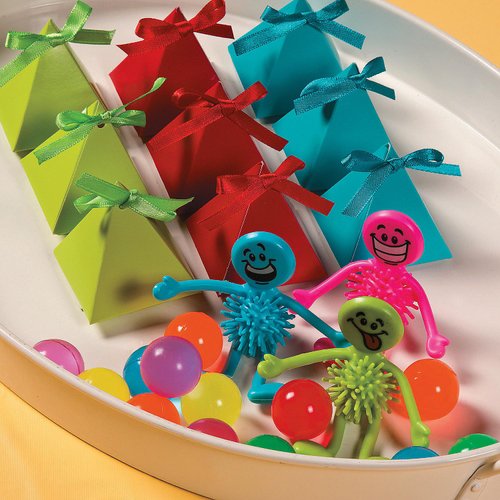 Fun Express Neon Smile Face Bendable Porcupine Toys - Bulk Set of 24 - Party Favors and Giveaways