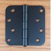 Hinge Outlet Black Stainless Steel Door Hinges - 4 Inch with 5/8 Inch Radius, Non-Removable Pin, Highly Rust Resistant, 3 Pack