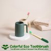 Virgin Forest Bamboo Toothbrush, Natural Eco Friendly Wood Toothbrushes, Biodegradable Charcoal Tooth Brush, Pack of 6