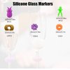 TuTuYa Wine Glass Charms, 52PCS Reusable Silicone Wine Glass Drink Markers, Glass Identifiers For Glass and Cups at Parties, Anniversary, Christmas,Carnivals, Banquets, Weddings,Graduated