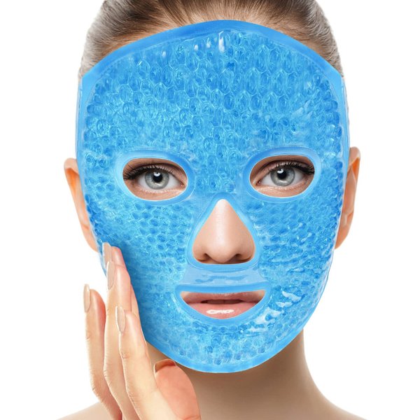 candyfouse Ice Pack Cold Face, Eye Masks Reduce Face Puff, Dark Circles, Reusable Cold Hot Gel Face Eye Mask, Suitable for Women Facial SPA, Ice Face Mask for Sleeping, Headaches (Blue Updated)