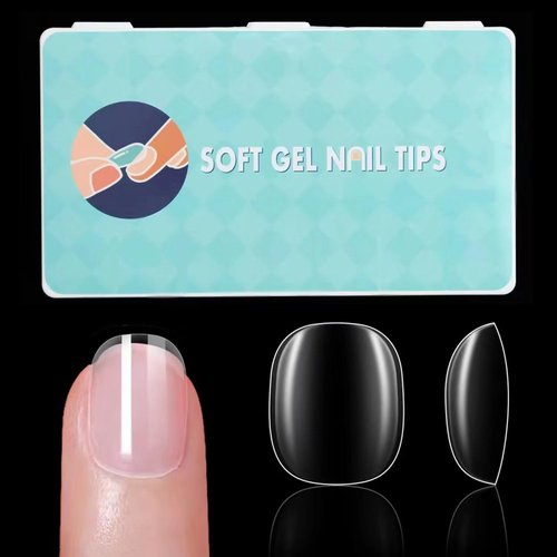 600Pcs Extra Short Round Gel x Nail Tips, Clear Fake Nails, XXS Round Soft Full Cover Nail Tips for Nail Extensions, 10 Sizes Total of 600 PCS