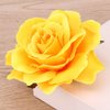 BinaryABC Artificial Rose Flower Hairpin Hair Clips,Flower Brooch for Women Party (Yellow) 1 Count (Pack of 1)