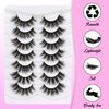 Losha False Lashes Super Fluffy Faux Mink Eyelashes Dramatic Long and Full Fake Eyelashes 7 Pairs Pack Volume Lashes