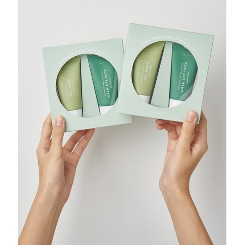 AXIS-Y Mask Now Glow Later Wash Off Mask Duo Set | Clay Mask Gel Mask | Mugwort Mask | Korean Skincare | 30ml