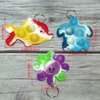 30 Packs Rainbow Octopus Turtle Fish Undersea Mini Pop Fidget Keychain Bubble Toy for Kids Birthday Summer Party Favors Gift, Small Classroom Student Prizes