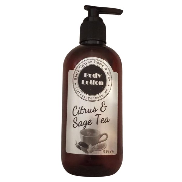 Black Canyon Citrus & Sage Tea Scented Luxury Body Lotion with Lanolin and Jojoba Oil, 8 Oz