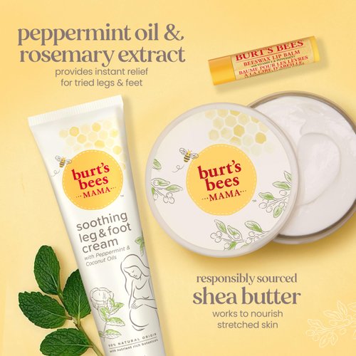 Burt's Bees Pregnancy Essentials Christmas Gifts Set, 3 Baby Shower Products & Must Have Baby Registry Items, Nourishing Skincare for Mom to be - Mama Belly Butter, Original Lip Balm, Leg & Foot Cream