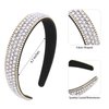 CURASA Rhinestone Headband Women Silver Headband for Women Non Slip Crystal Wide Headbands Pearl Head Band Glitter Diamond Headbands Fashion Hair Accessories for Women Girls