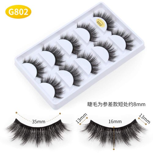 Vayator 10 Pairs/Set 3D Mink Lashes Natural False Eyelashes Dramatic Volume Fake Lashes Makeup Eyelash Extension Silk Eyelashes (G802)