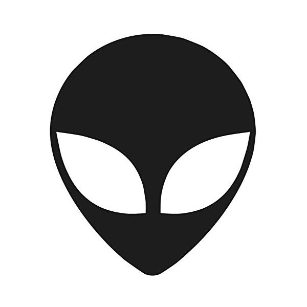 SixtyTwo24 Alien face Sticker - 5" Decal {Black}- Roswell Alien, Area 51, Space Ship, Abducted, Flying Saucer, Planet, Roswell NM, UFO, Tablet car, Computer, Sticker Decal