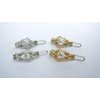 Generic Two small tiny gold or silver crystal hair pin clip barrettes fine hair (Primary color: Gold)