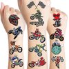106 PCS Dirt Bike Temporary Tattoos Sticker Motocross Bicycle Sport Birthday Party Decorations Favors Supplies Gifts Boys Girls Men Women Cute Motorcycle Fake Tattoo School Prizes Carnival Game