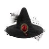 Beaupretty Witch Hat Hair Clip Witch Mini Top Hat Halloween Mesh Flower Witch Hat Fascinator Hat Halloween Costume Dress up Party Supplies, Black