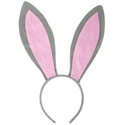 Funcredible Grey Bunny Ears - Bunny Ears Headband - Bunny Rabbit Cosplay Costume Accessories - Bendable Bunny Ears for Kids and Adult