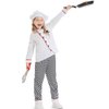 Chef Costume for Kids Toddler Chef Outfit Girls Chef Coat Pants with Chef Hat 3PCS Chef Baker Outfits Boys Chef Baker Halloween Costume Kitchen Cooking Dress Up Set Chef 8-10 Years